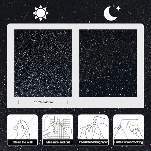 Papier peint brillant autocollant noir pour comptoir de cuisine