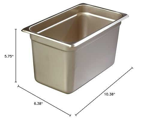 Miniatura 9 de Carlisle FoodService Products Durapan - Sartén de acero inoxidable tamaño 14, para catering, bufés, restaurantes, acero inoxidable, 6 pulgadas de