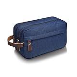 Bolsa de Viagem Portátil Necessaire Masculina para Homens e Mulheres, Bolsa Organizadora de Poliéster com Compartimento com Zíper, Cinza (azul)