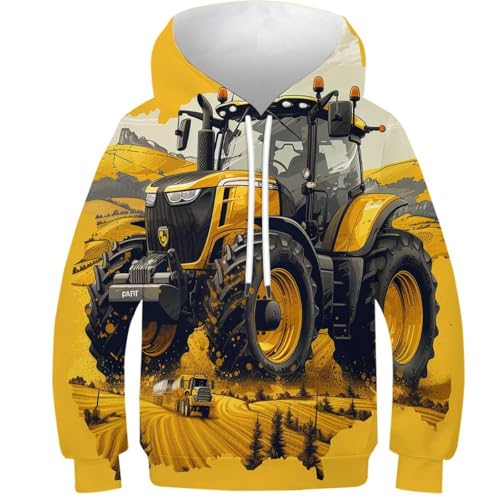 Sweat à capuche tracteur 3D adolescent pull hiver chaud fille garçon