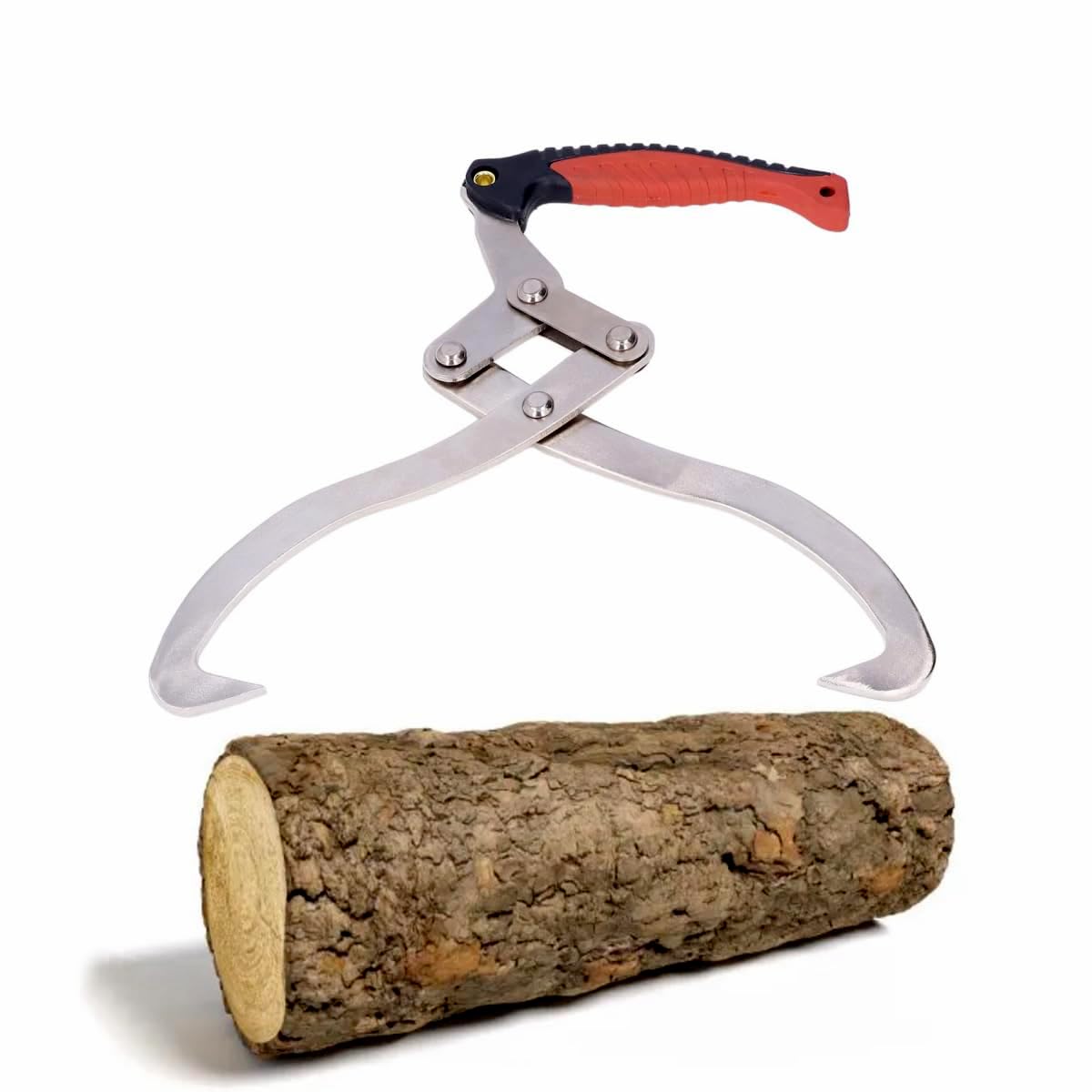 FLEXMAN Pince à Bûches 300mm, Crochet de Levage à Double Pince avec Poignée Antidérapante, Pince de Manutention pour Bois, Pince à Bois de Jardin pour Soulever, Manipuler et Transporter des Grumes