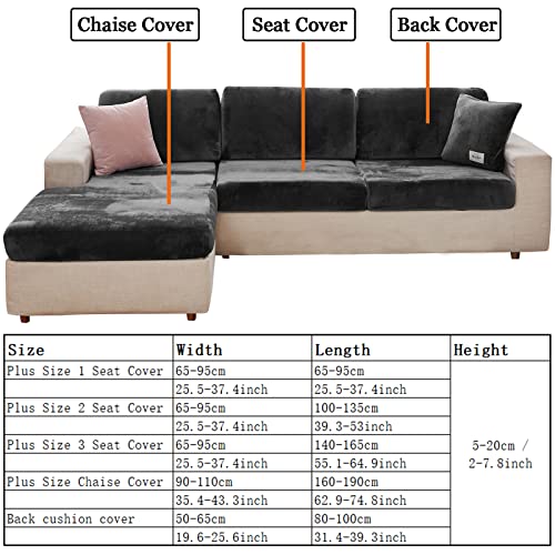 Okyuk 2023 New Sectional Couch Covers, Universal Wear-Resistant L Shape Velvet Separate Cushion Couch Chaise Covers For Both Left/Right Sectional Couch Furniture Protector (Pink, 2 Seat Cover) #TOP1