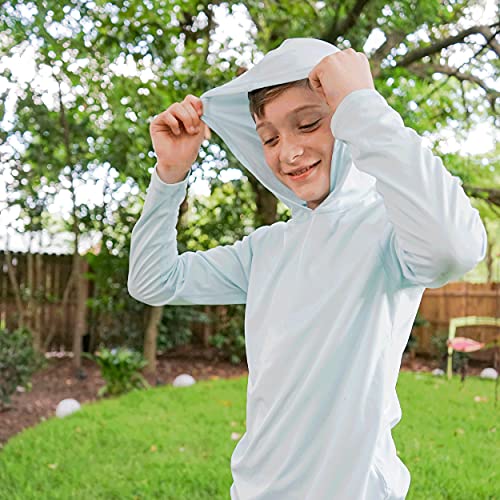 Vapor Apparel Youth Upf 50+ Uv Sun Protection Outdoor Performance Long Sleeve Hoody Medium Seagrass #TOP3