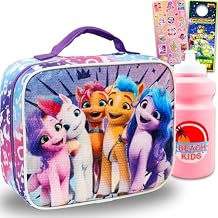 My Little Pony Lunch Box Set - Bundle with "MLP" Insulated Lunch Bag, Water Bottle, Stickers, More | My Little Pony Lunchbox for Girls, Kids, Women
