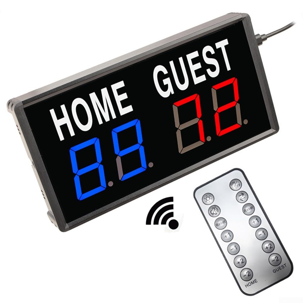 SCOREboard für SCORE Keeper, tragbare LED-Tischplatte, elektronisch, digital für Scoreboards mit Fernbedienung für Basketball, Tischtennis, Volleyball, Tischtennis, Sport