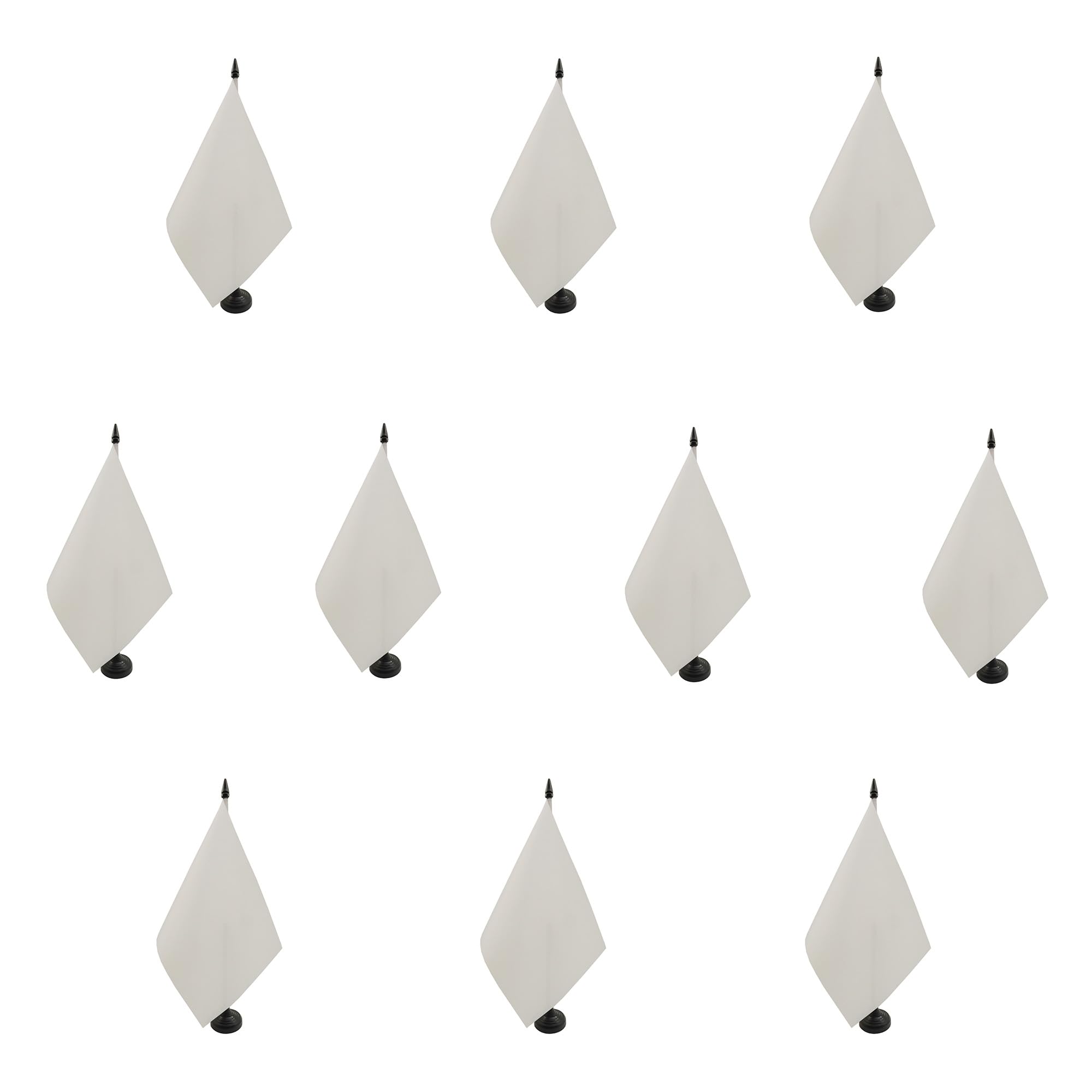 Drapeau de table blanc 21x14 cm petit drapeau de bureau avec hampe de 25cm