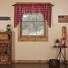 VHC Brands Rustic Red Plaid Swag Curtains–Braxton Scalloped Swags for Living Room Bedroom