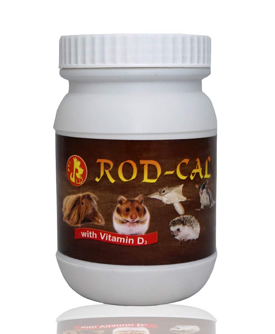 Pet Care International (PCI) Rod Cal to Provide Essential Calcium & Vitamin D3 for Healthy Hamster, Rabbit, Guinea Pig, Hedgehog, Sugar Glider etc (100grm)
