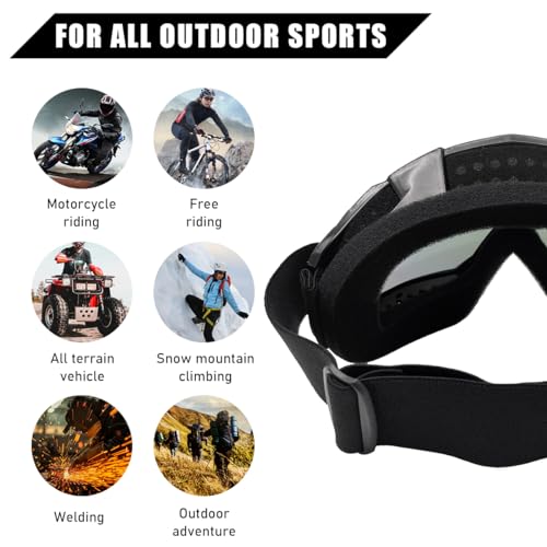 image for Ohleats Dirt Bike Goggles, Windproof & Dustproof Ski Racing Goggles, M