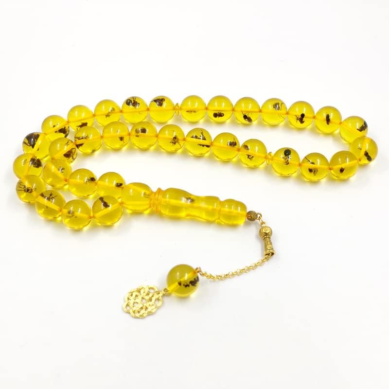 Tasbih - Rosario islámico de resina de gran tamaño, 33 cuentas de oración musulmana, accesorios turcos, Trabizon (0.591 in x 33 cuentas)