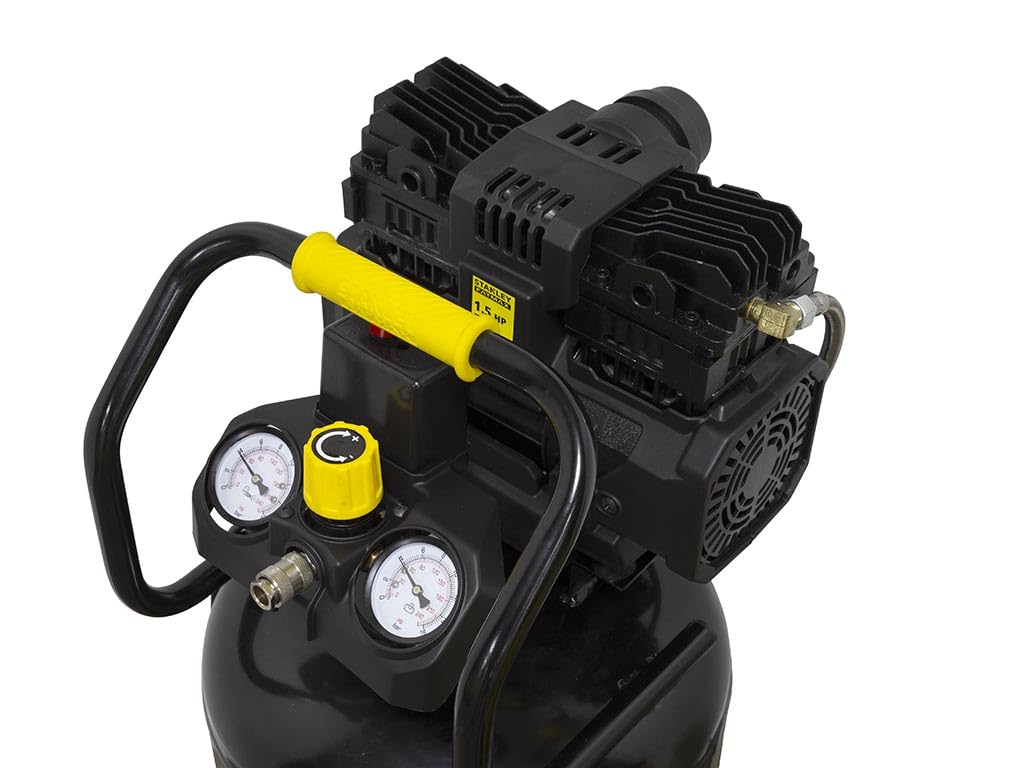 Stanley Fatmax Compresor profesional, compresor sin aceite silencioso, compresor de bajo ruido 59 dB (a), vertical, 1.5 hp, 8 bar, 50 L tanque