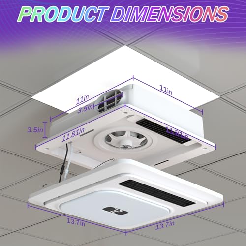 Image of Bathroom Exhaust Fan With Heater and light & Bluetooth,1800W Dual-Heat
