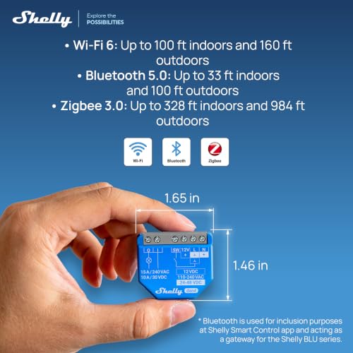 Image of Shelly 1 Gen4 UL, Smart Relay Switch, Wi-Fi, Zigbee, Matter, Dry Contact
