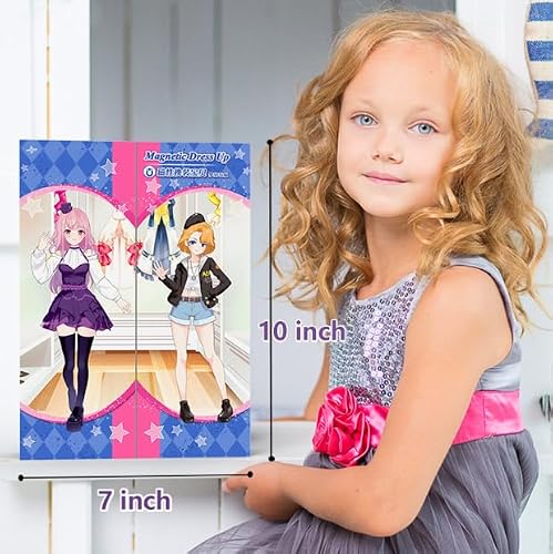Magnetic Princess Dress Up Paper Doll Pretend Play Game Toys,Dollhouse Magnet People Clothes Puzzles Development for 3+ Year Old Girls Toddler,Preschool Learning Created Imagine Birthday Gift (A Set)