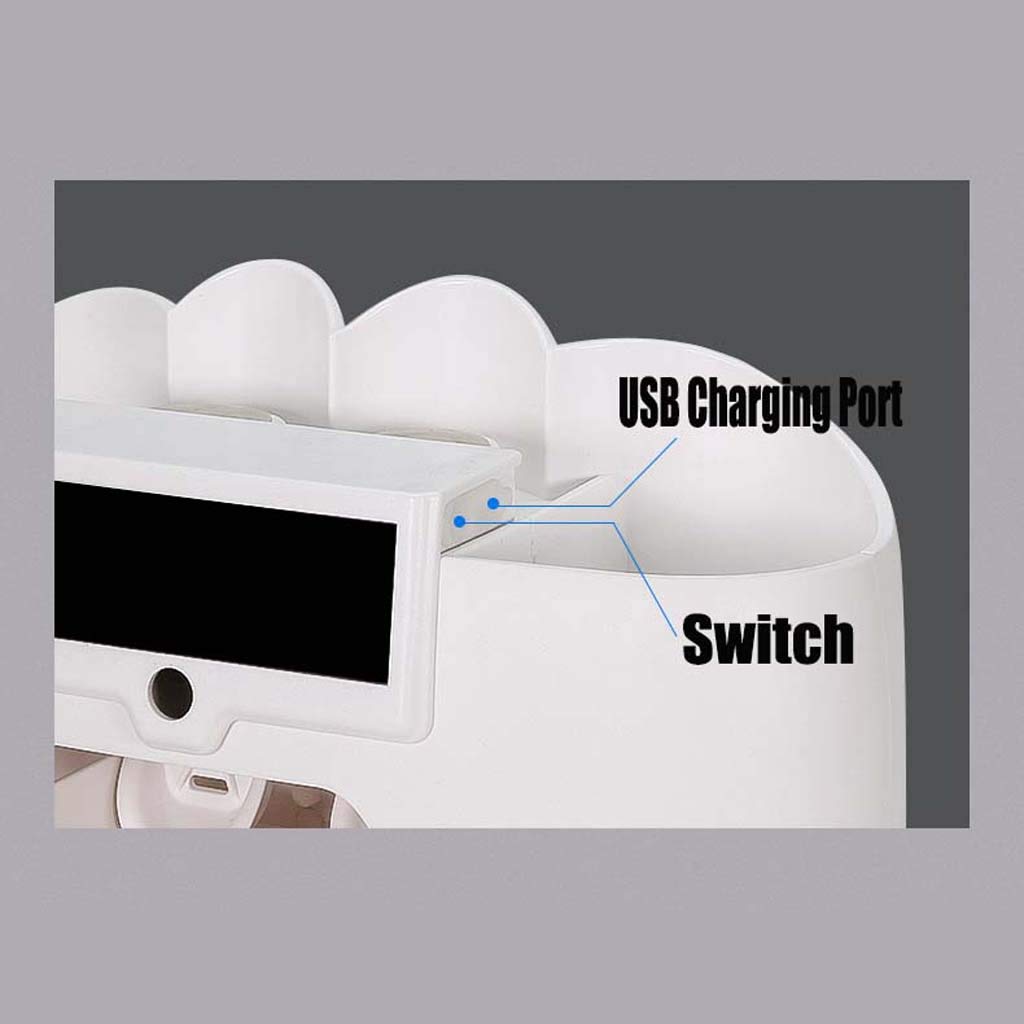TJH Portacepillos de desinfección UV, Esterilización Inteligente Pasta de Dientes Cepillo de Dientes esterilizador, Set de Enjuague bucal montado en la Pared para 4 baños