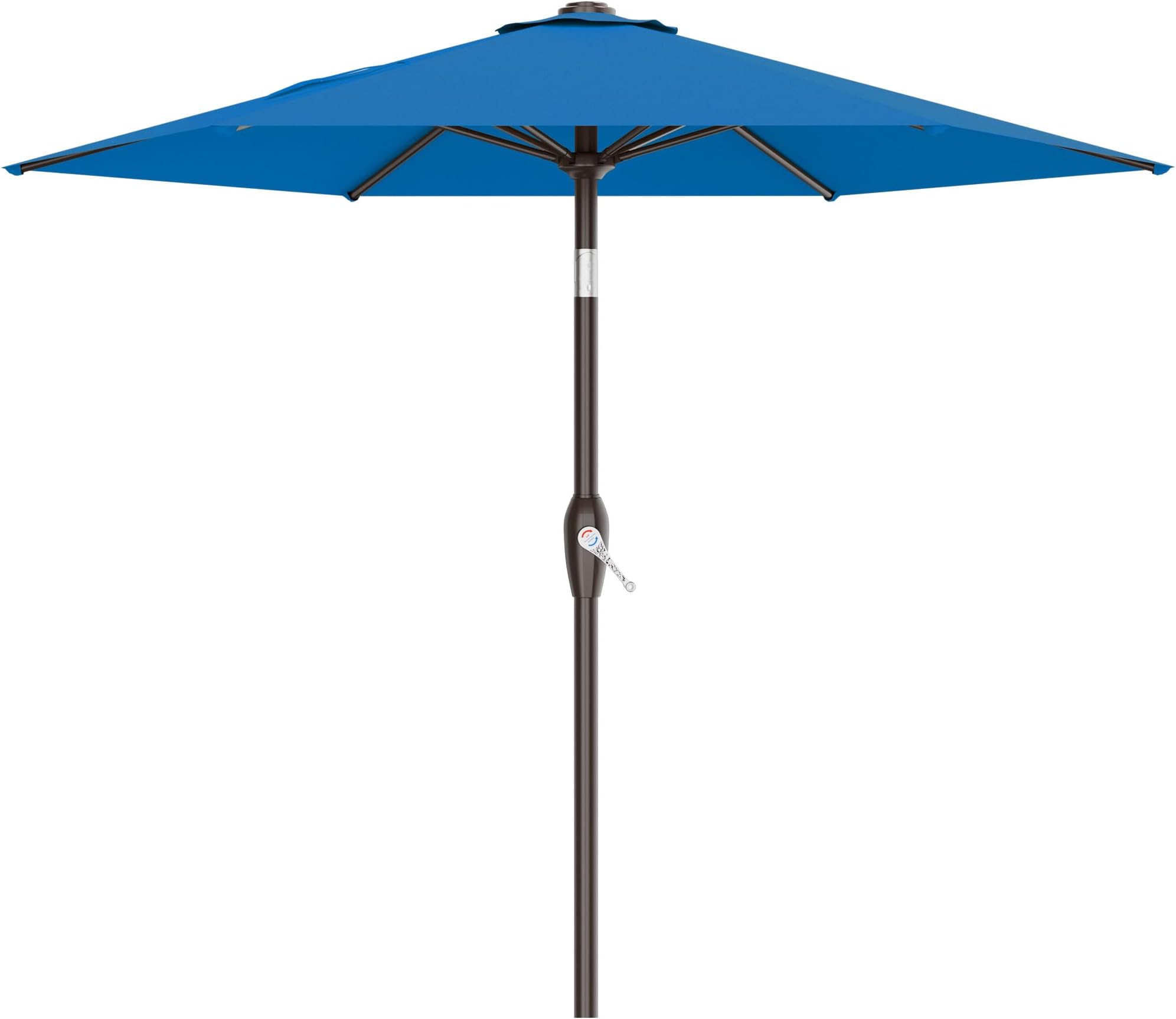 7.5FT Patio Umbrella Table Market Umbrella with 6 Sturdy Ribs, Button Tilt/Crank Heavy-Duty Round Outdoor Umbrellas for Garden, Deck, Backyard,and Pool, Royal Blue