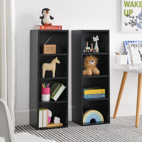 Curtainboro 8-Tier CD Storage Cabinet, Slim DVD Shelf Narrow Bookshelf, Disassembled CD DVD Media Tower Rack with Adjustable Shelves for Home Office 11.6l'' x 9.25w'' x 70.8h'' Black - Thumbnail 4