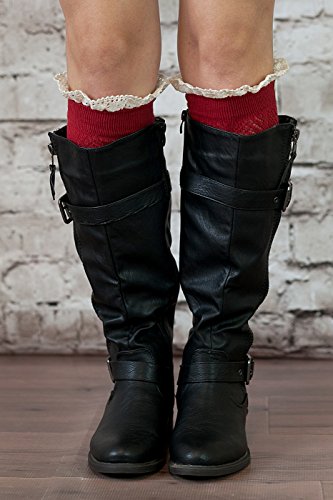 Image of The Original Button Boot Socks with Lace Trim Boutique Socks
