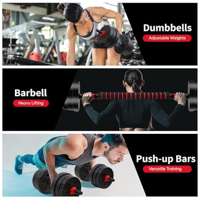 Adjustable Weights Dumbbells Set, Non-Rolling Adjustable Dumbbell Set, Free Weights Dumbbells Set Hexagon, Weights Set for Home Gym, 44 Lbs