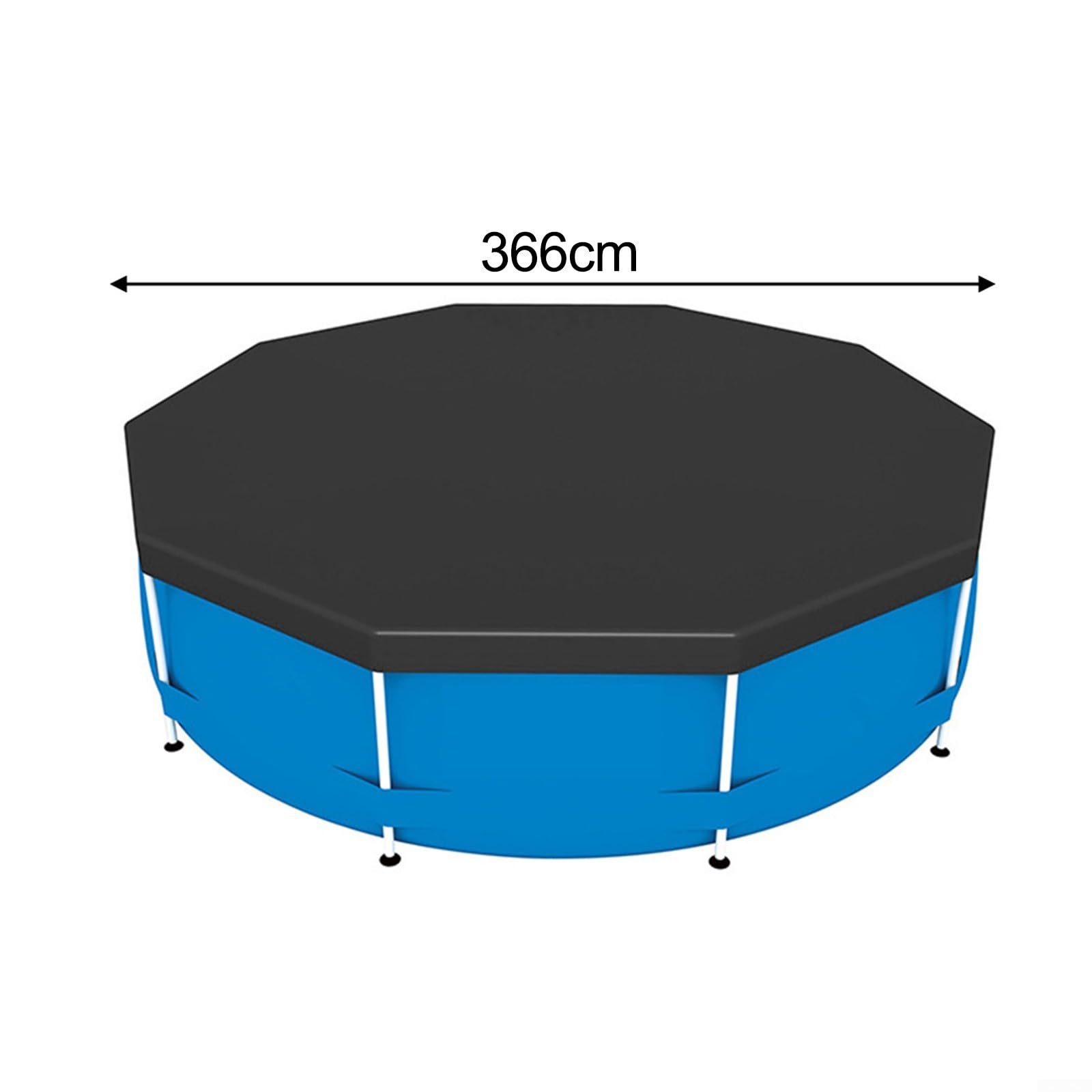 Copertura rotonda in PVC per piscine con staffa rotonda, resistente ai raggi UV per ridurre i detriti di evaporazione, per una facile installazione, scudo a risparmio energetico per 305 cm, 366 cm