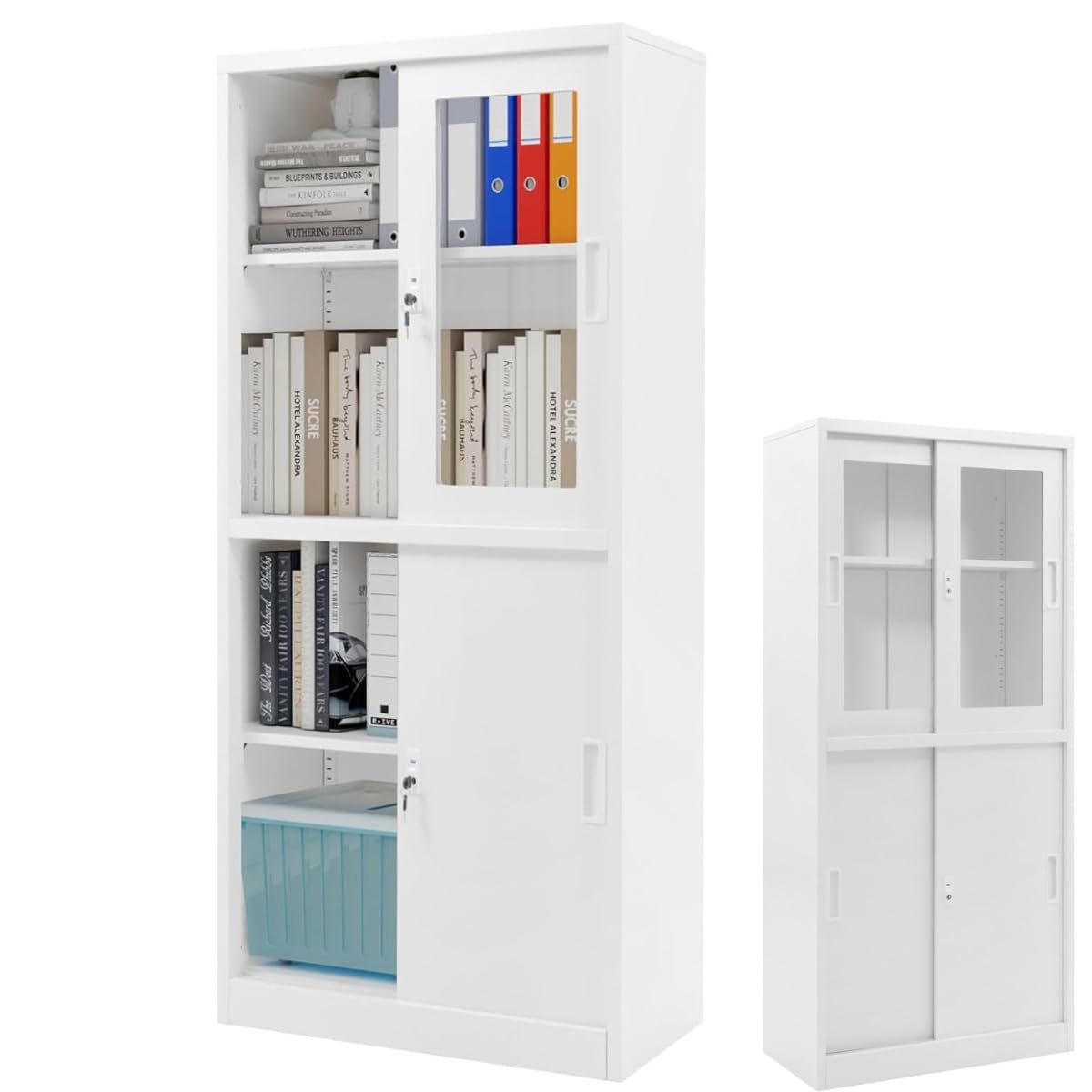 Amazon.co.jp: 屋外収納 キャビネット スチール書庫 幅80 高さ180cm