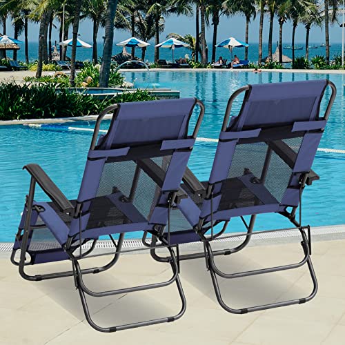 Bigtree Adjustable Camping Folding Cot Chaise Lounge Chair W/Pillow Breathable Mesh Lounger Reclining Chair,Portable Patio Zero Gravity Chair For Garden Outdoor Camping Pool Lawn #TOP1