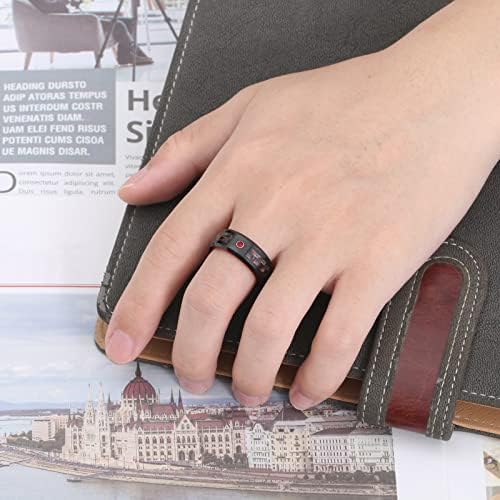 Phyonio Tungsten Ring Men 8mm Black Wedding Ring Band Engagement Ring