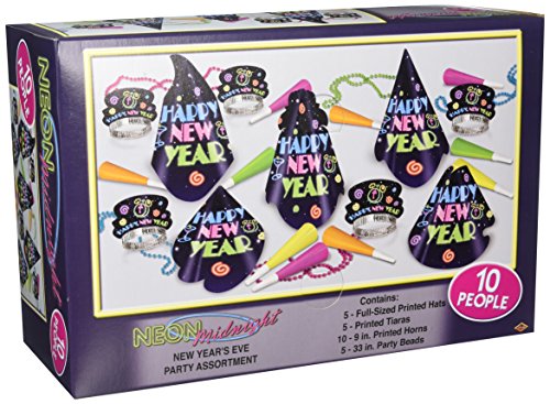 Beistle 88057-NR Neon Midnight Assortment for 10 People