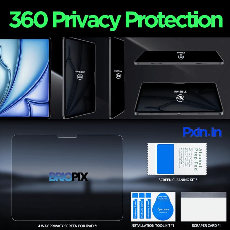 Image of Pxin Tablet Privacy Screen Guard compatible with VIVO Pad5 | Anti Glare | Reduces blue light | 360 degree anti-spy | Eye Protection