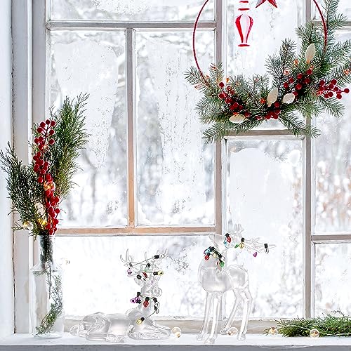 Renne de Noël acrylique figurine transparente décoration table vacances