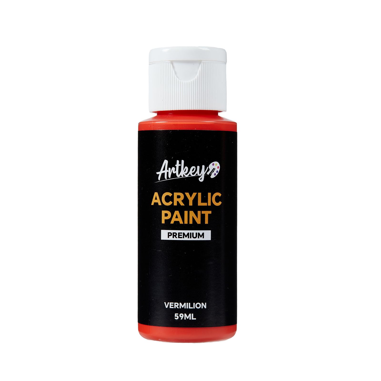 Artkey Vermilion Acrylic Paint - 2oz/59ml Acrylic Paints Professional Artists Painting Kit for Canvases Fabric Rock Leather Easter Egg Wood Ceramic Glass Art Craft Painting