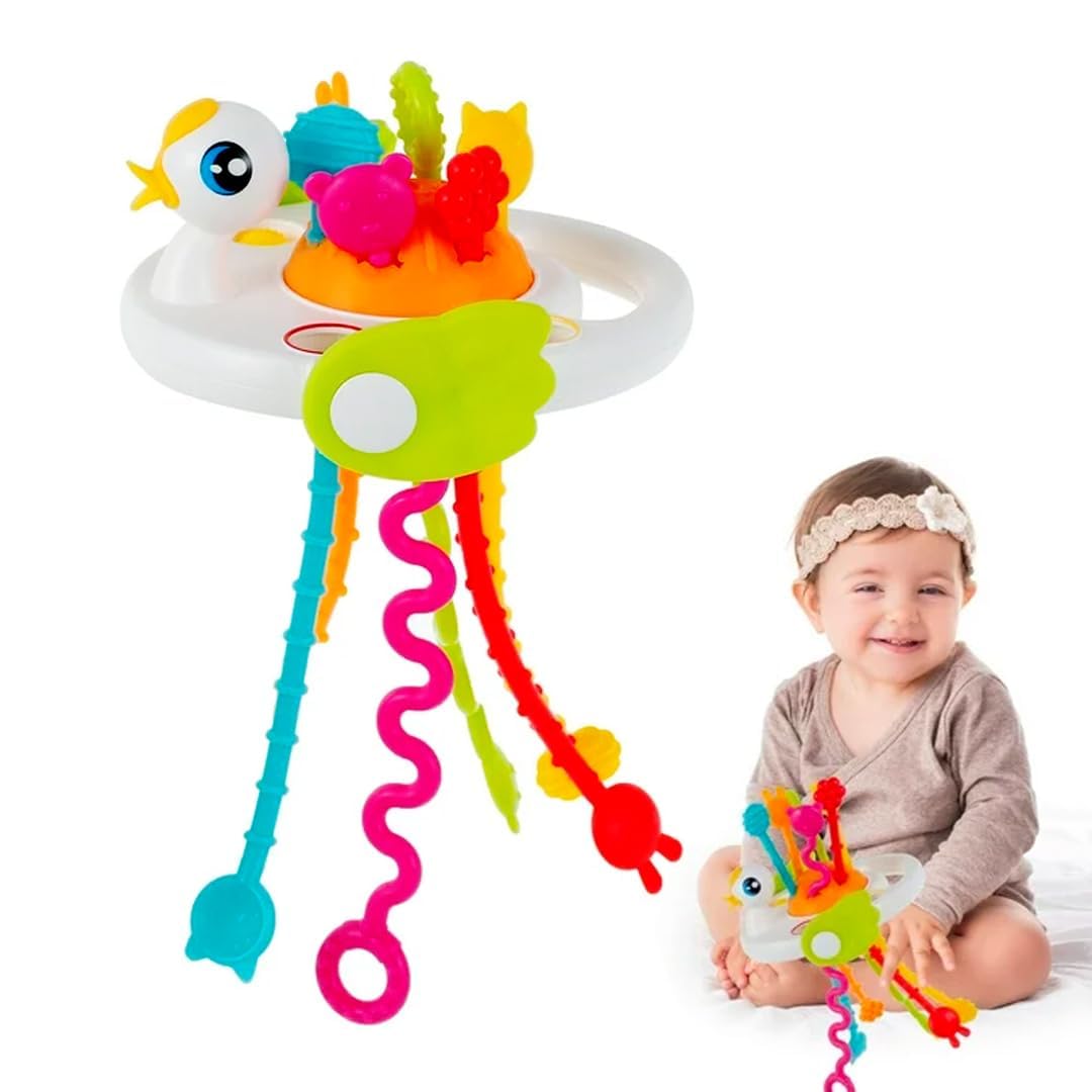 Buy ZelMivo Baby Sensory Pull String Teether– Montessori Teething Toy ...
