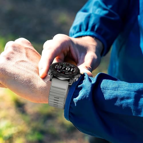Image of Silicone Band for Garmin Enduro 3 2 /Fenix 8 pro /tactix 8 AMOLED 51mm /Fenix 7X /6X pro sapphire solar /5X plus, 26mm Quickfit Sprot Watch Strap Replacement for Descent Mk2i /3i /epix Pro /quatix 8 51mm