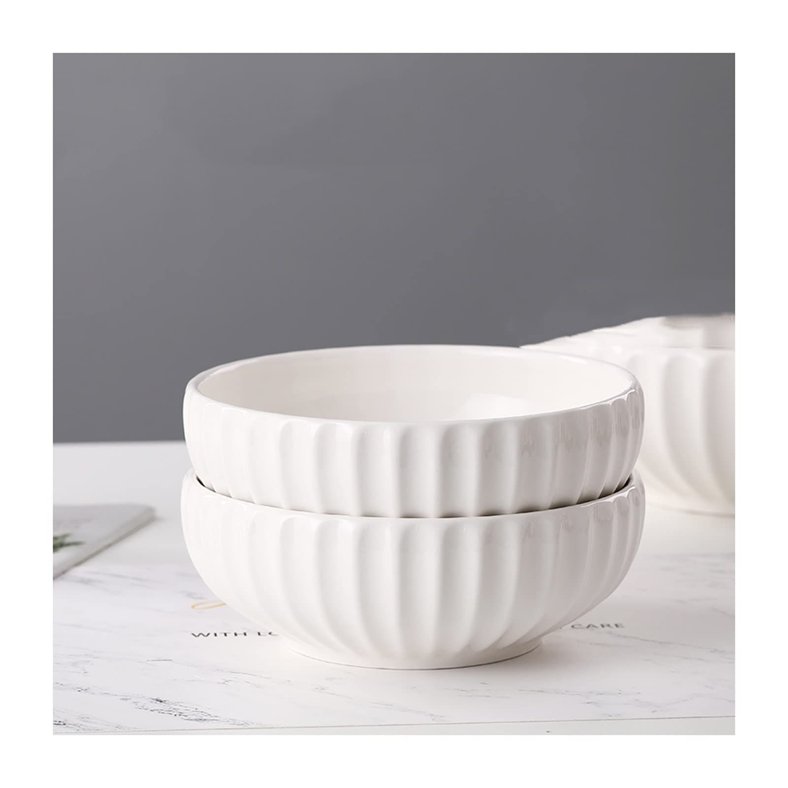 WOTZOV Salad Bowls Ceramic Soup Bowls,Cereal Bowl,Chip Resistant,Dishwasher Microwave Safe,Porcelain Bowls For Kitchen Set Of 2 Kitchen Soup Bowls