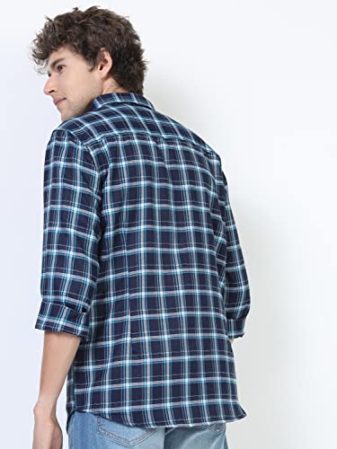 Image of KETCH Men Polycotton Slim Fit Checked Full Sleeve Shirt