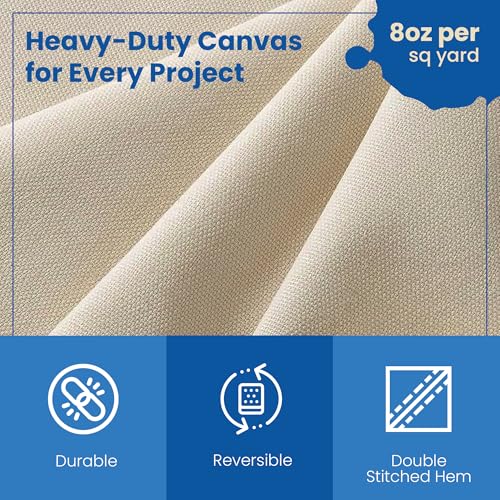 Tela de Lona REDIBLUE para Pintura - Lavable, Duradera, Algodón Absorbente, Protección Multifuncional para Piso, Alfombra y Muebles, Uso Interior y Exterior, 6x9 pies, Pack de 2 miniatura 4
