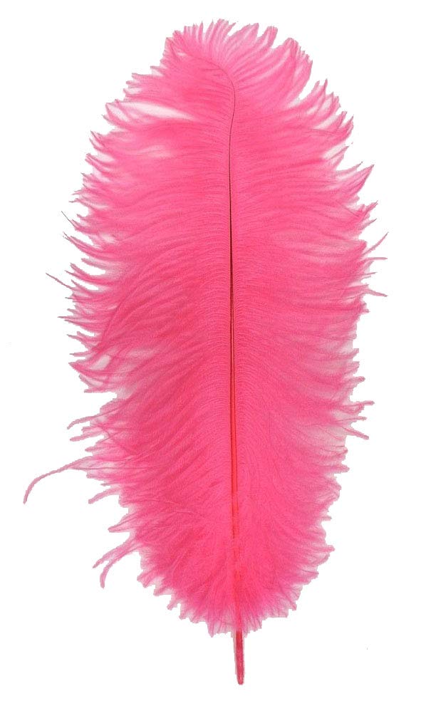 150 szt., naturalne strusie pióra 30-34 cm, pióropusz do dekoracji wnętrz ślubnych (gorący róż)