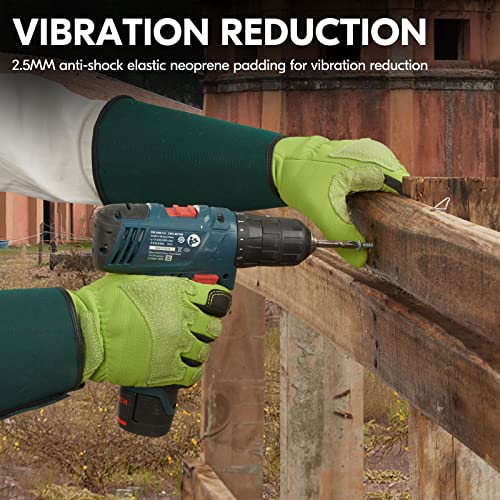 Vgo... Gardening Gloves Long Sleeves in Leather with Touchscreen, Heavy Duty Work Gloves Gauntlet Thorn Proof Antivibration for Women - Image 4