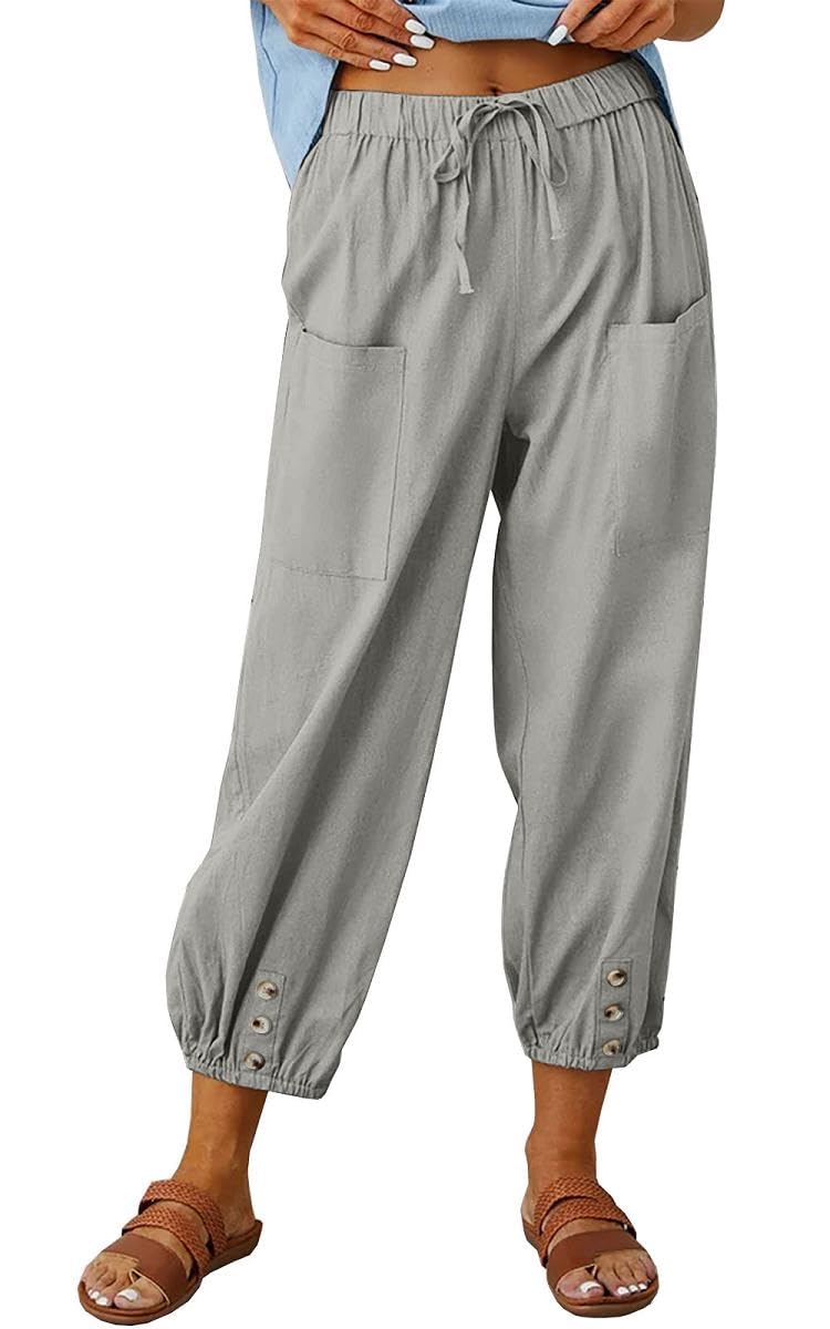 Casual linnen broek voor dames, elegante lange broek, lichte