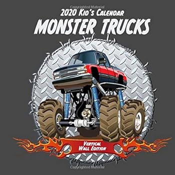 Paperback 2020 Kid's Calendar: Monster Trucks Vertical Wall Edition: (Children's Calendars) Book