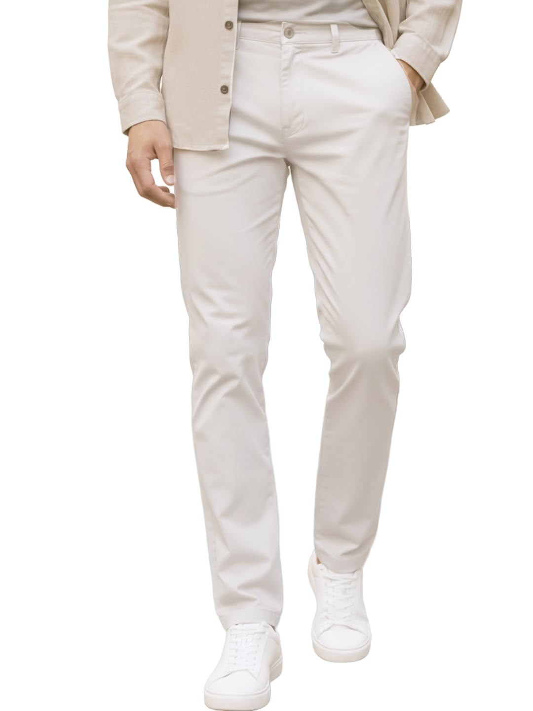 Urbano Fashion Men's Grey Cotton Light Weight Non-Stretch Slim Fit Casual Trousers (epnchino-15-shadowgrey-32)