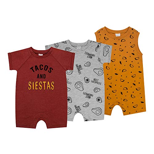 Petit Lem Boys' PL Baby 3Pk Romper Knit, 500 Red, 12M