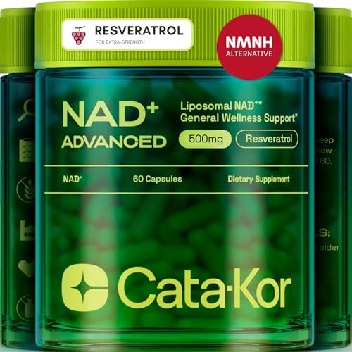 Cata-Kor NMNH Supplement Alternative – Liposomal NAD+ Resveratrol – 30-Day Supply – Third-Party Tested – 60 Capsules – Advanced NAD+ Supplement