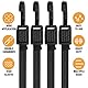Rugtol Gummispanner mit Haken, 200cm Spanngummi Verstellbar Gummi Spanngurt 4er Set, Flach Gepäckspanner Schwarz Gummiseil, Extra Stark Gummispanner Expander für Sonnensegel, Garten, Fahrrad, Tarps