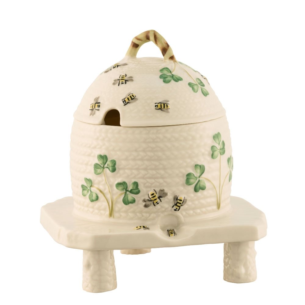 Pot à miel Belleek trèfle porcelaine collection Masterpiece