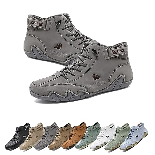 Botas Altas con Cuero Italiano Hechas a Mano,Zapatos Beck for Hombres Impermeables,Botas Chukka Altas Hombre Antideslizantes y Transpirables al Aire Libre Todas Las Estaciones(gris,46 EU) Botas Altas con Cuero Italiano Hechas a Mano,Zapatos Beck for Hombres Impermeables,Botas Chukka Altas Hombre Antideslizantes y Transpirables al Aire Libre Todas Las Estaciones(gris,46 EU)