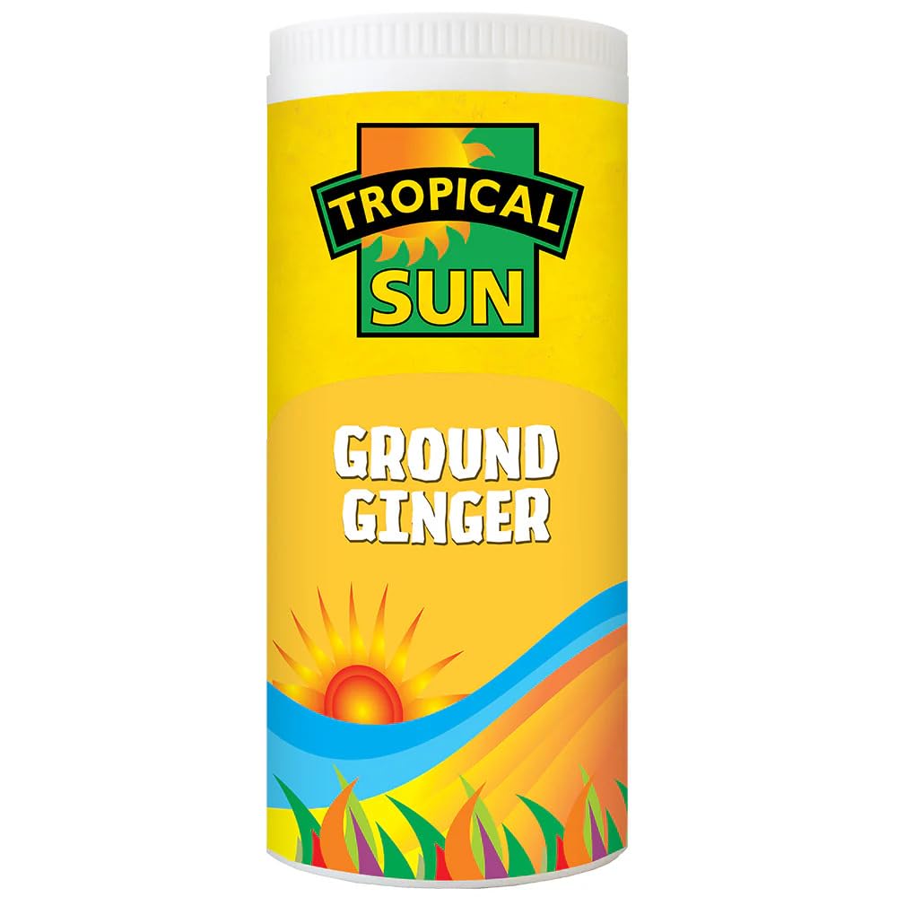 Tropical Sun Ground Ginger – Finely Milled Ginger Spice for Sweet & Savoury Dishes, Adds Warm Flavour to Curries, Baking & Teas, 80g Jar