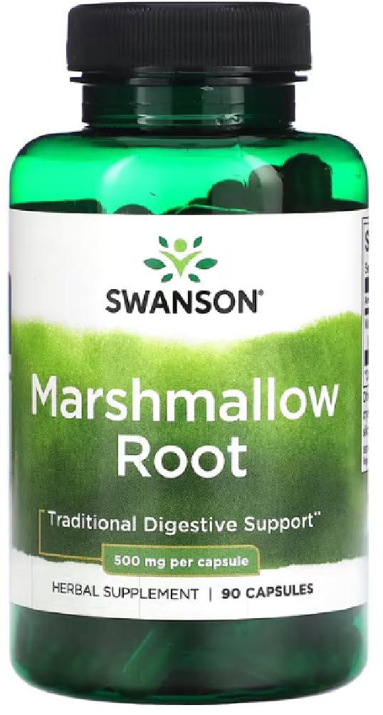 Swansons Swanson - Marshmallow Root, 500mg | Digestive and Respiratory Health - 90 Capsules