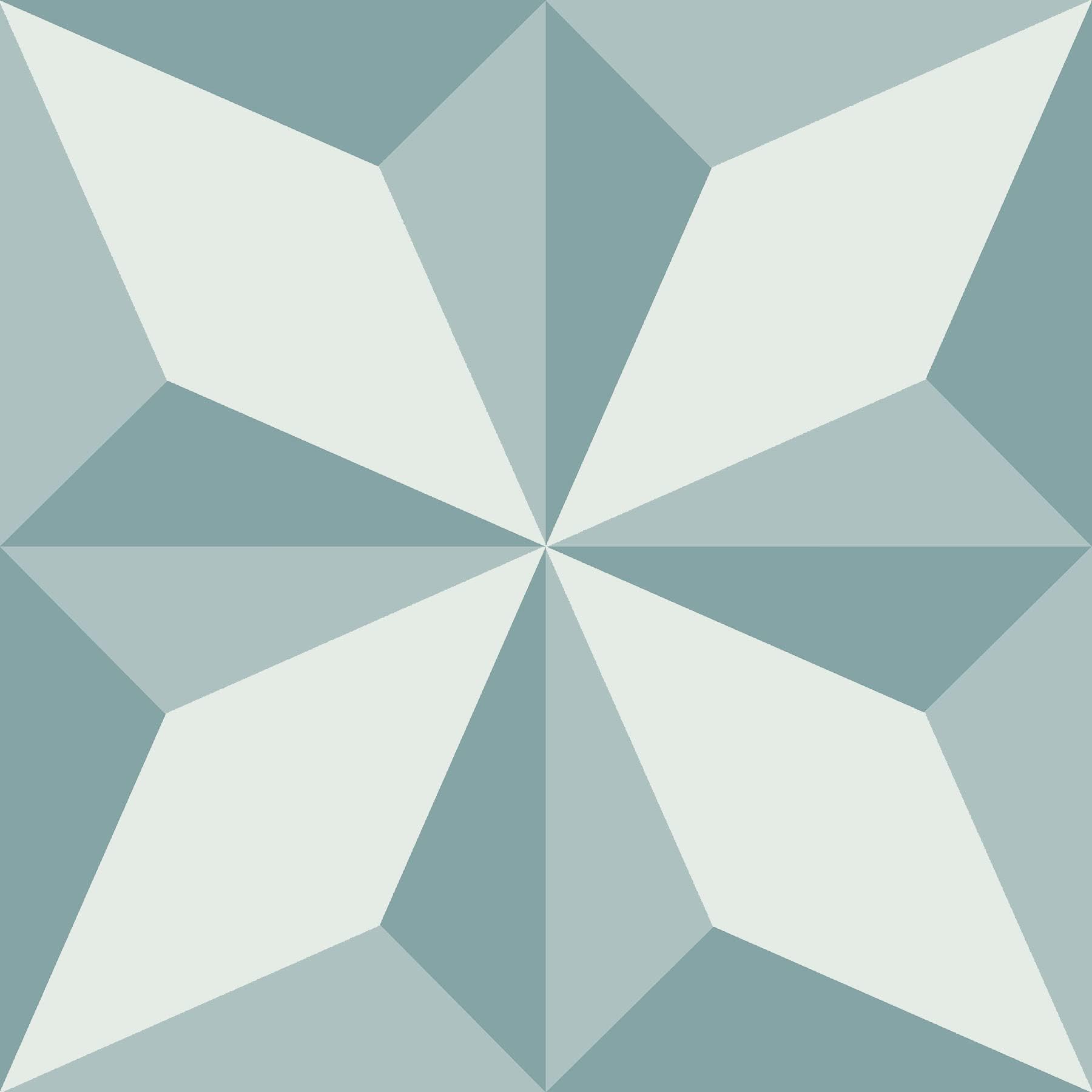 Topaz Peel and Stick Floor Tiles, Blue Geometric Removable Vinyl Flooring, Self Adhesive Floor Tiles for Kitchen Bathroom Entryway