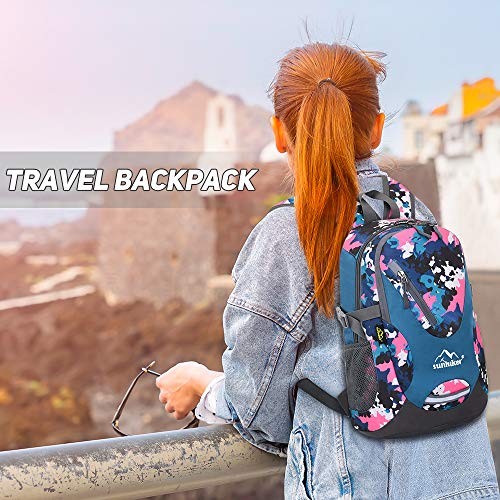 sunhiker Small Cycling Hiking Backpack Water Resistant Travel Backpack Lightweight Daypack M0714 (20-25L-Pink Camo